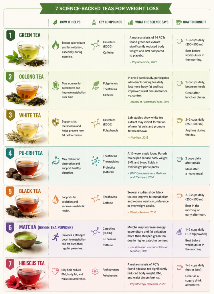 7 teas for weight loss