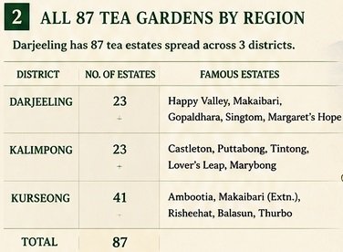 all 87 tea garden of darjeeling